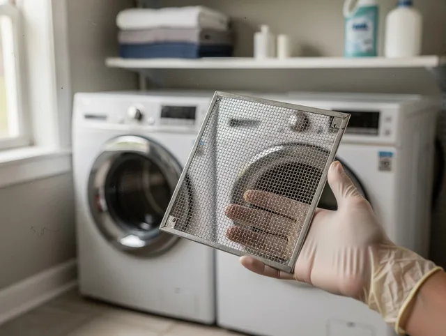 Granby Dryer Vent Cleaning specialist performing detailed lint trap cleaning service in Granby